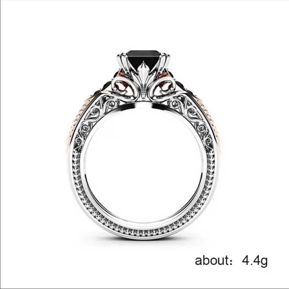 *NEW*Dainty 925 Silver Princess Cut Sapphire Ring - Picture 3 of 5